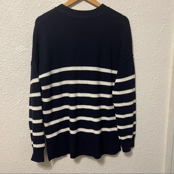 Rachel Zoe New York Striped Quarter Button Down Sweater Large - Picture 4 of 5